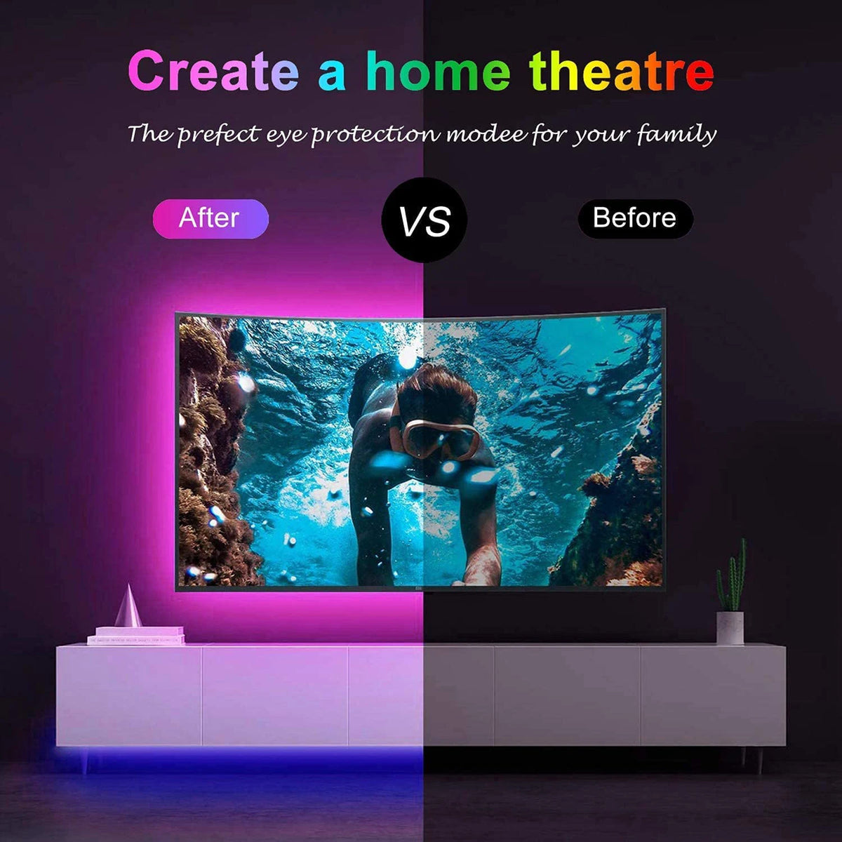 Tira LED RGB para TV — Luz Ambiental Instantánea