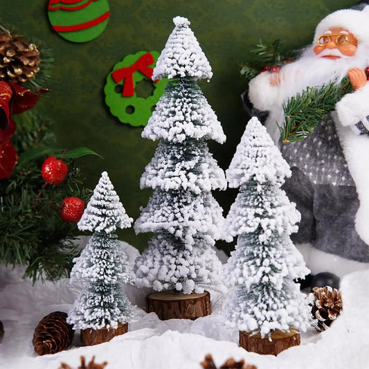 Árbol Decorativo Navideño Blanco — Ornamento de Mesa para Hogar y Fiesta